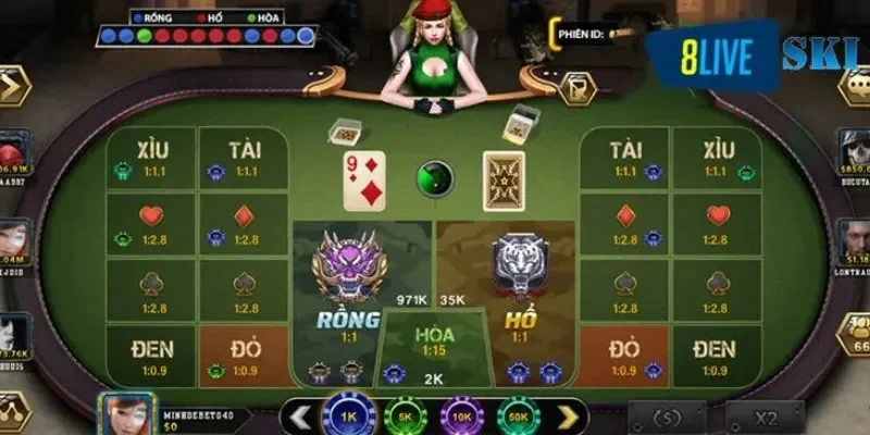 Đặt cược vào một trong ba cửa: Rồng, Hổ hoặc Hòa