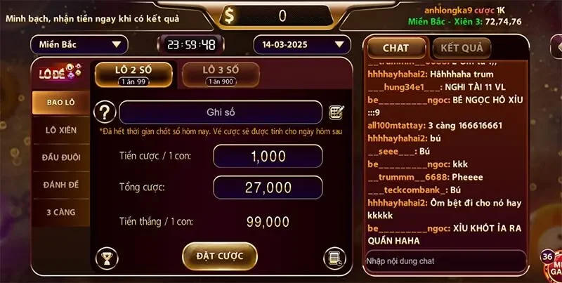 Giao diện Lô đề đổi thưởng truyền thống