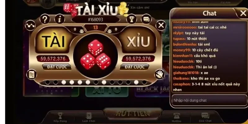 Sảnh Tài xỉu sẽ có 3 trường hợp cược